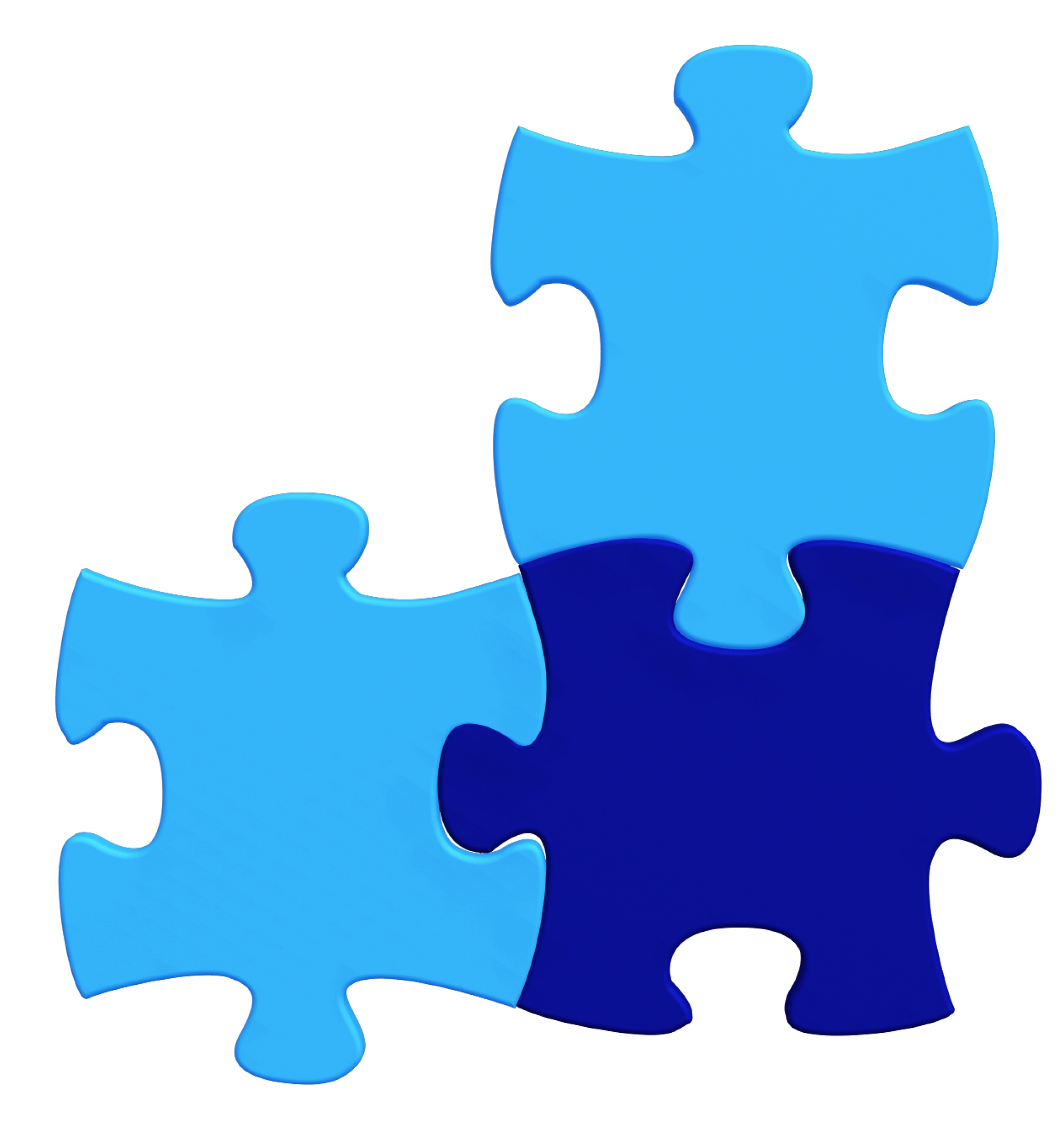 three puzzle pieces